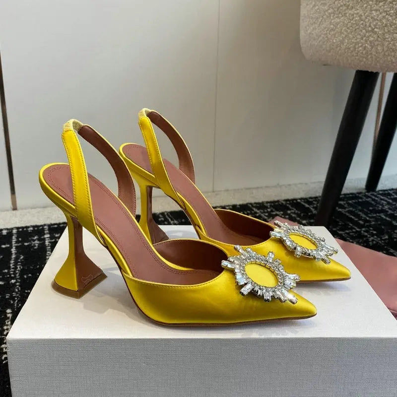 Bow tie rhinestone high heel